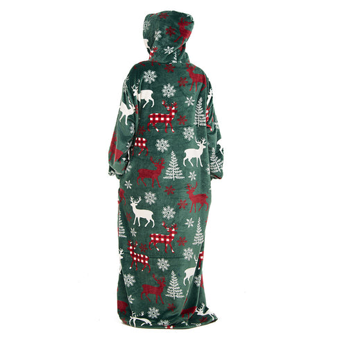 Snuggs Wearable Blanket Monk Green Christmas Deer